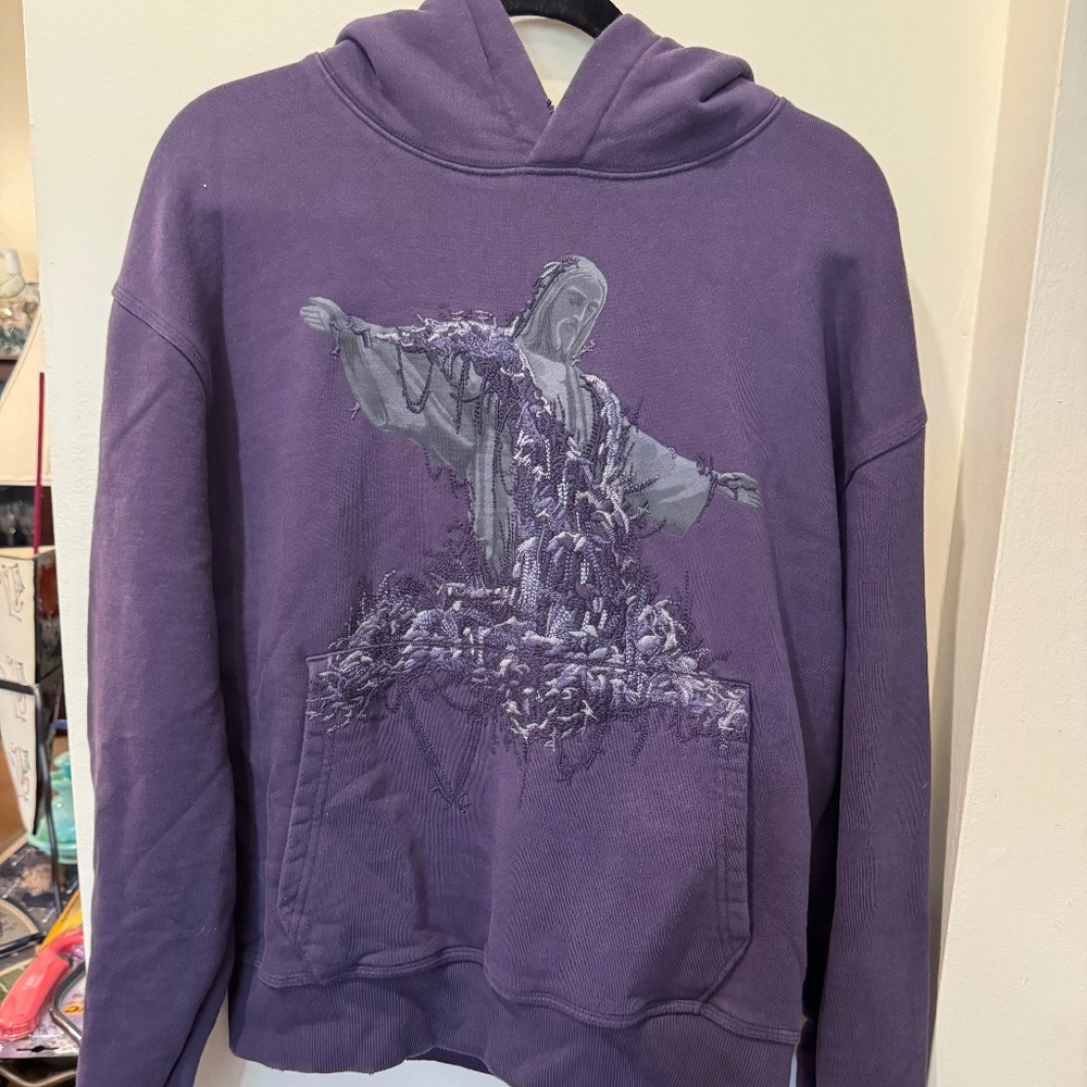 EUC Derschutze Embroidered Brazil Purple Hoodie Medium